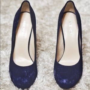 Nine West Suede Navy Heels